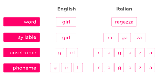 chart of onset rime and phoneme